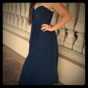 Elegant navy blue Bill Levkoff long dress